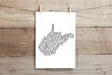 55 Strong© West Virginia County Print