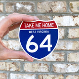 Take Me Home Interstate Sticker